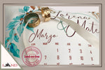 1. A. Porta alianzas de boda personalizado-Diseño Calendario