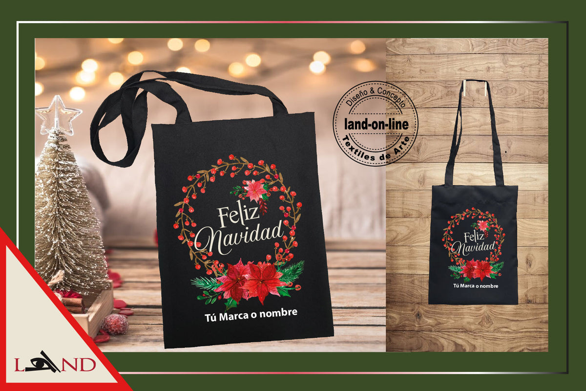 Tote Bag Navideño Negro
