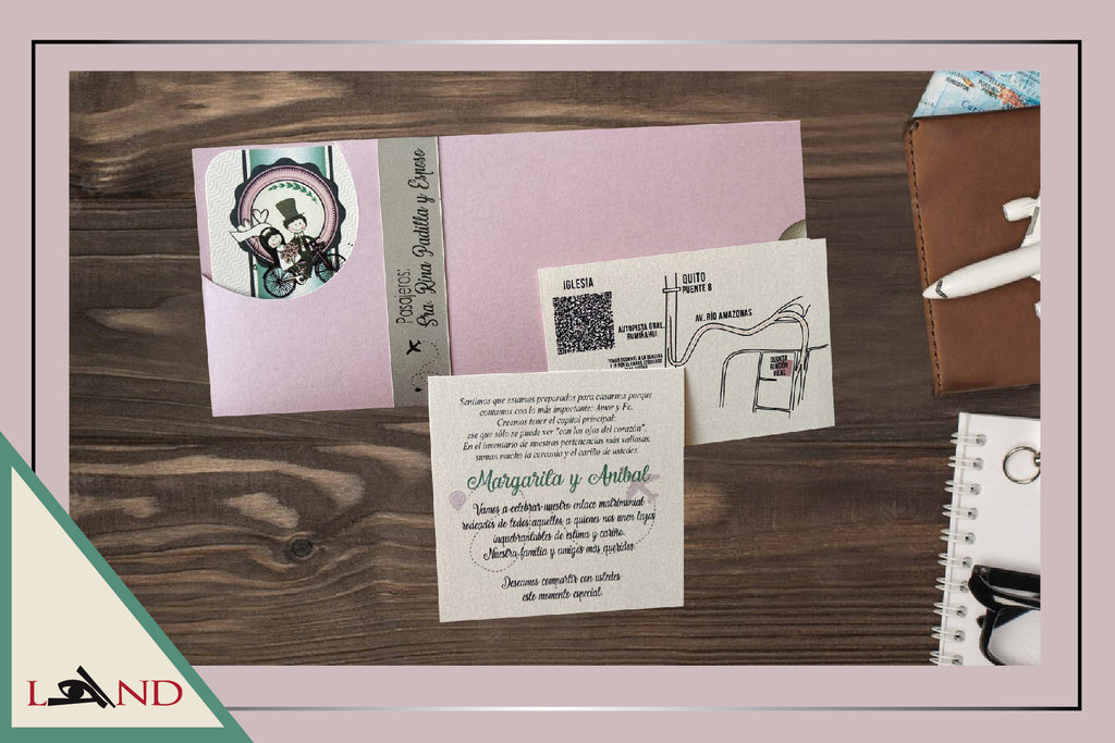 Invitación Pasaje de Avión - pareja en bicicleta