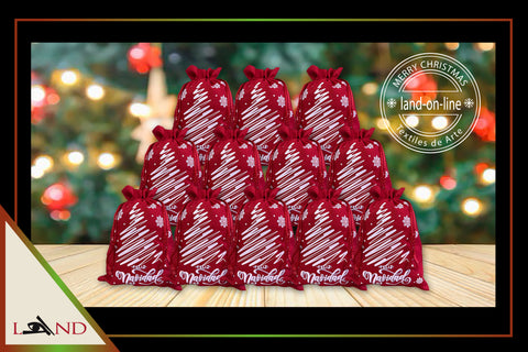 X. Bolsa de Navidad Personalizada por cantidad - Diseño Árbol Navideño