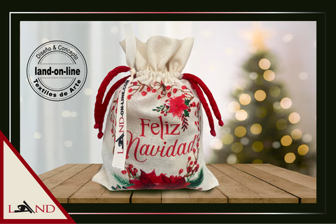 B. Mini Bolsa de Navidad con listón personalizada Petit