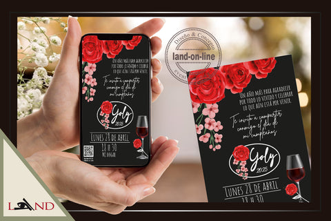 Invitación Digital Express - Rose Wine