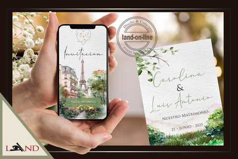 Invitación Digital Interactiva EN LÍNEA Personalizada - Acuarela