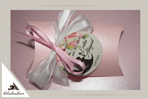Caja Pillow recuerdo en rosa