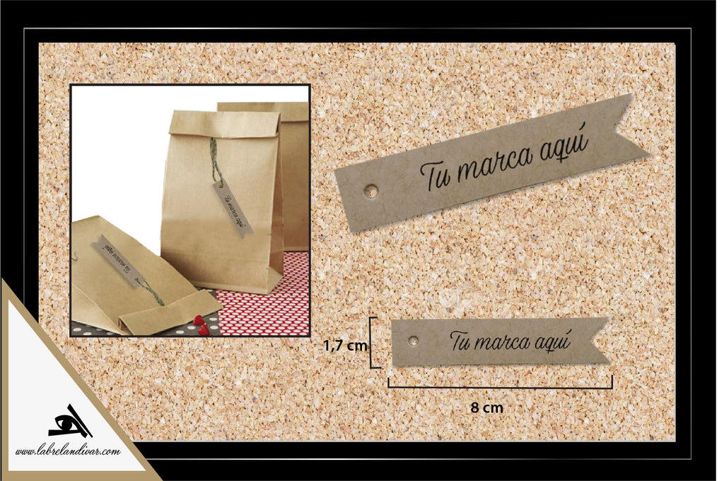 B. Etiquetas Colgantes en Kraf Pack 100 Unidades