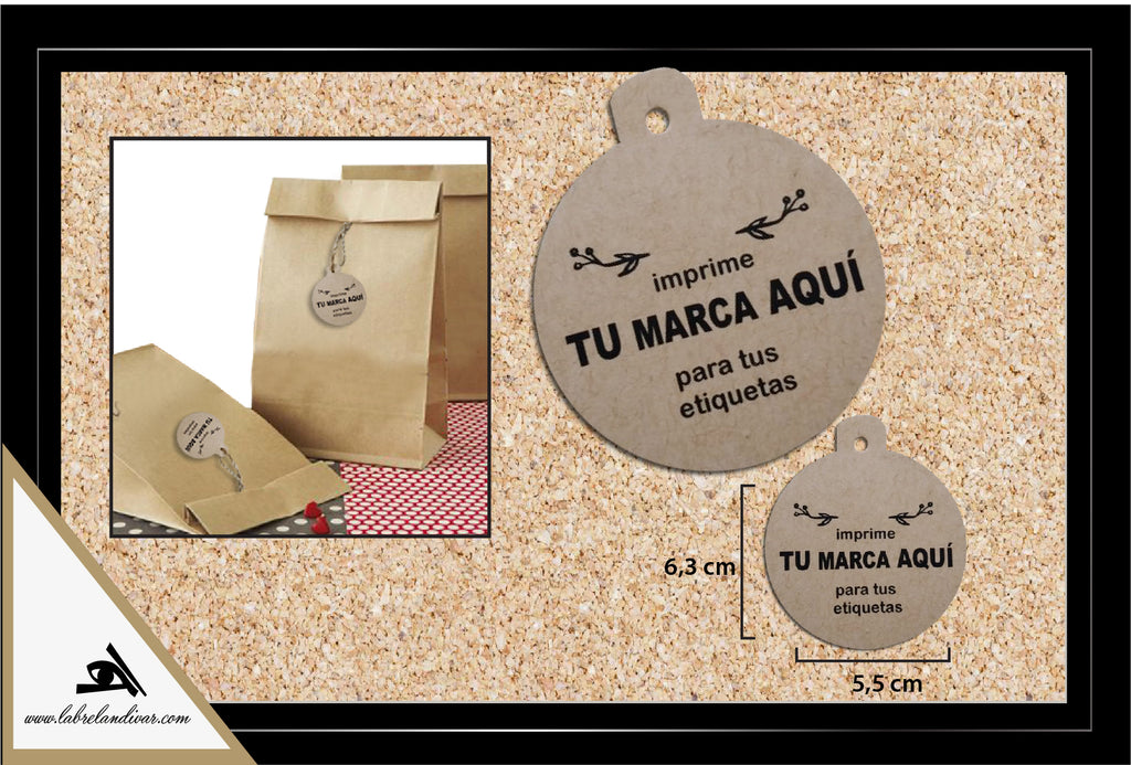 B. Etiquetas Colgantes en Kraf Pack 100 Unidades
