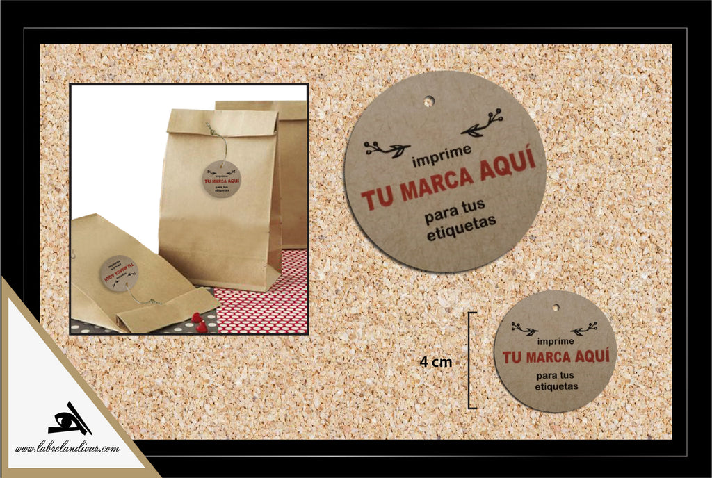 B. Etiquetas Colgantes en Kraf Pack 100 Unidades