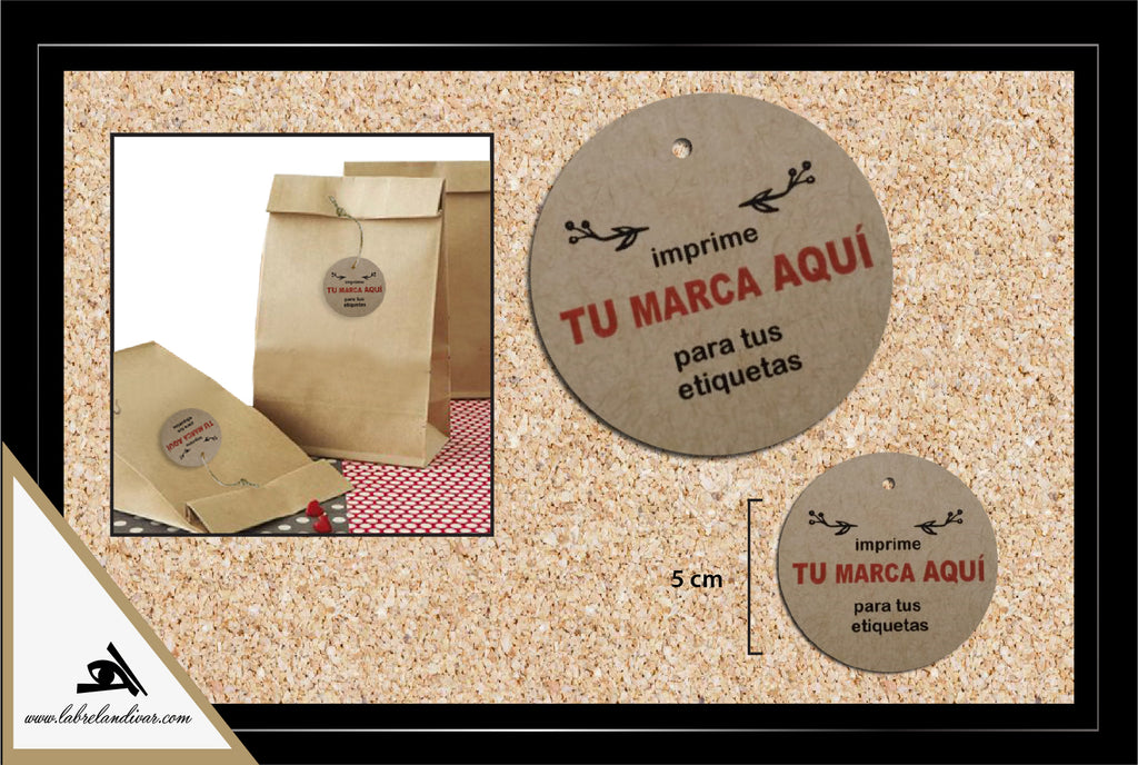 B. Etiquetas Colgantes en Kraf Pack 100 Unidades