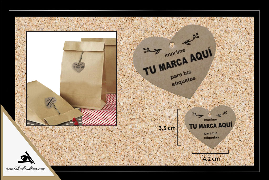 B. Etiquetas Colgantes en Kraf Pack 100 Unidades