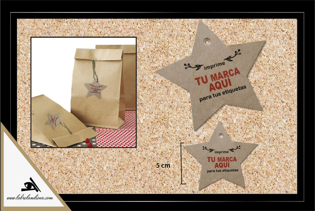B. Etiquetas Colgantes en Kraf Pack 100 Unidades
